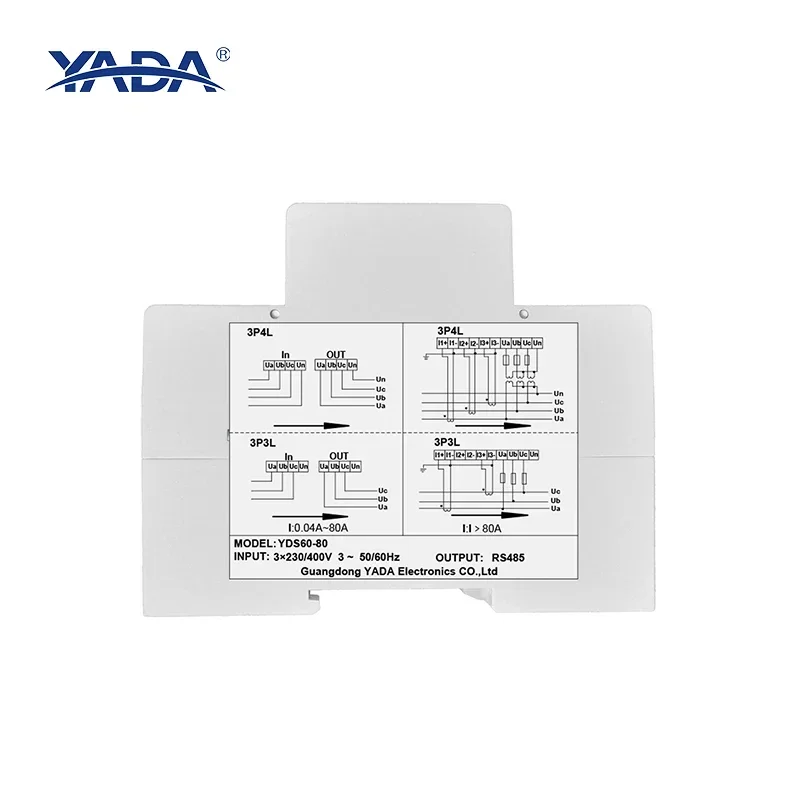 YDS60-80 CE Certificate Three Phase Digital Energy Meter RS485 Modbus For PV Plant Monitoring or Distribution System