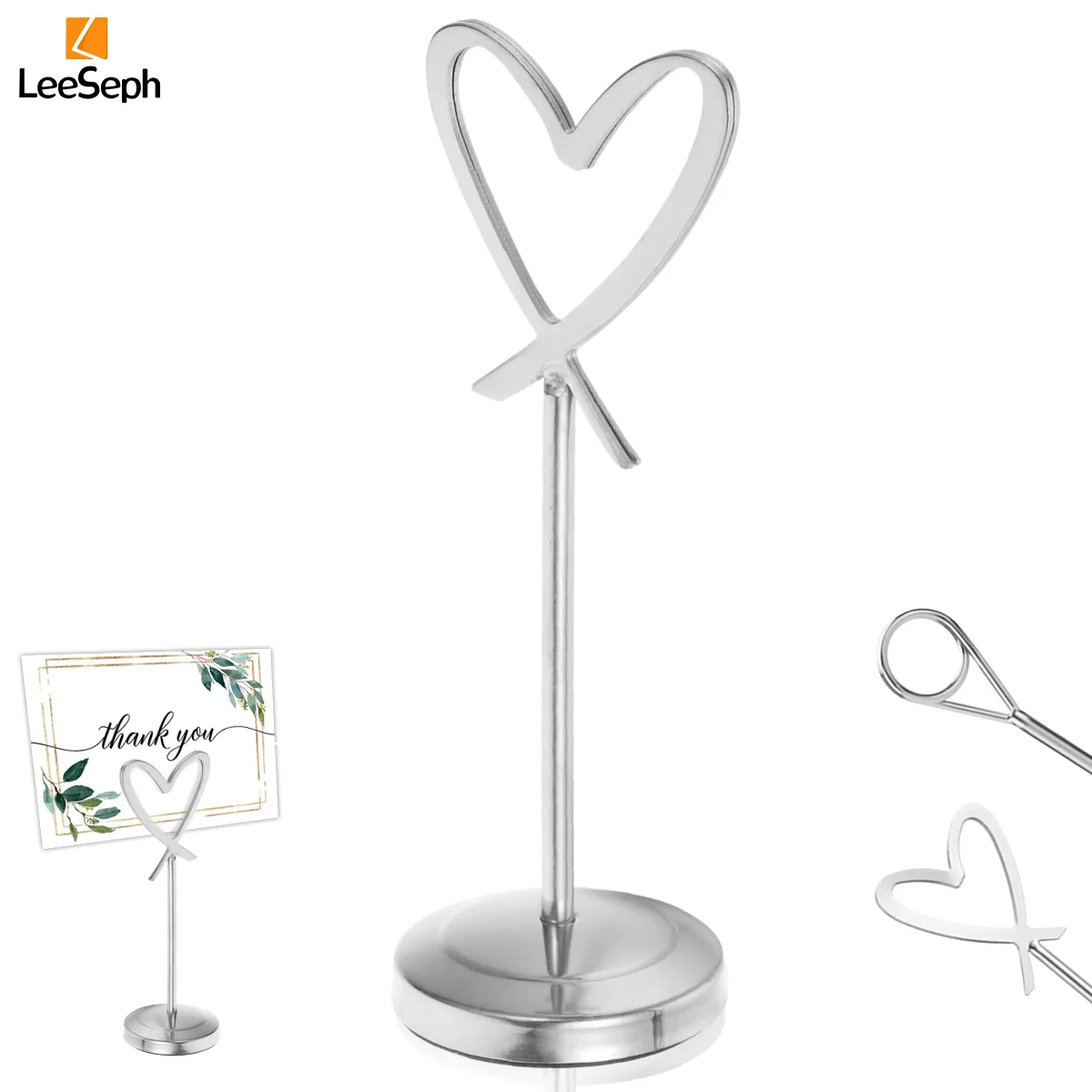 Table Number Holder 4/6/8 In Stainless Steel Picture Clips Stand for Food Signs Memos Place Cards Holder Wedding Party