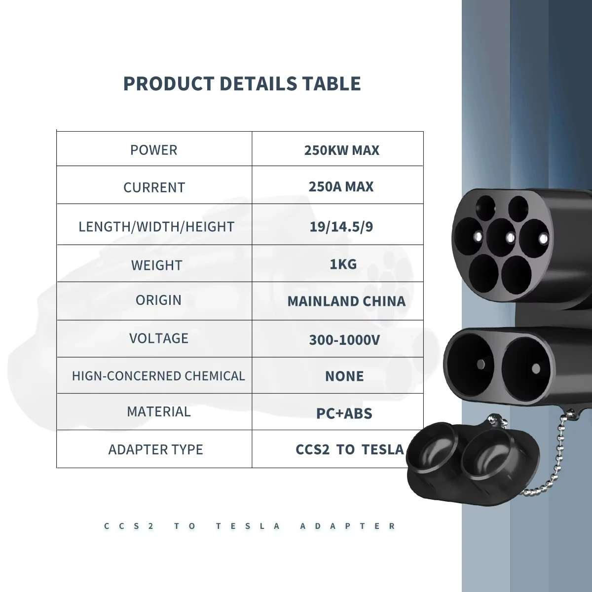 BERET CCS2 to Tesla EV Charger Adapter AC + DC 250A 1000V Electric Vehicle DC Charging CCS2 To Tesla Convertor dc combo 2