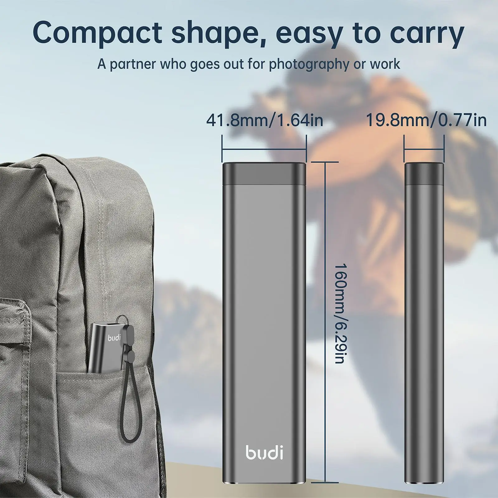 BUDI 9 In 1 Multi-function Box USB 3.0 Data Transfer 65W Fast Charging Cable SD TF Card Storage Box For IPhone 