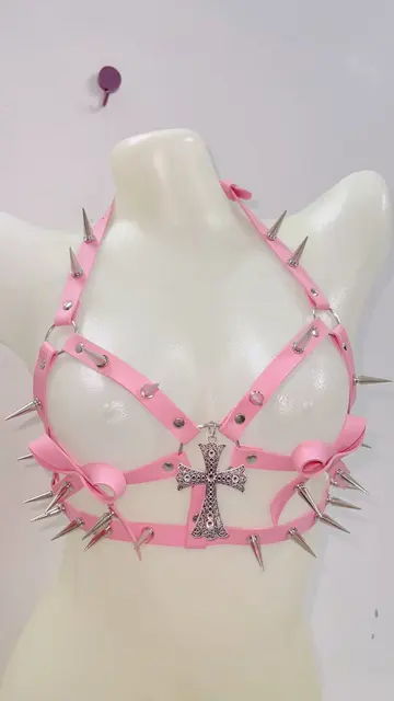 Spikey Pink Harness Top 4