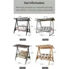 2/3-Seat Outdoor Patio Porch Swing with Adjustable Aluminum Alloy Canopy Solar Patio Swing Chair Bench 5