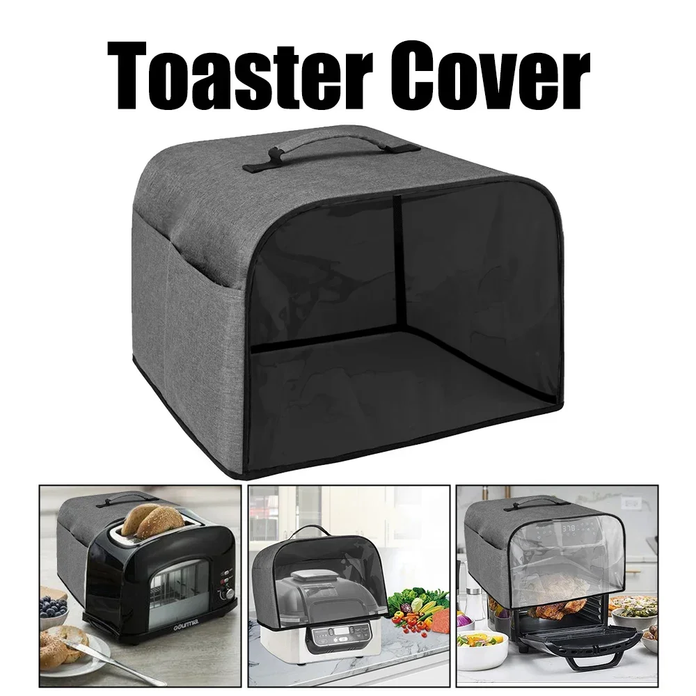 Air Fryer Hood For Grill Durable Kitchen Dust Cap With Storage Pockets Waterproof Household Grill Toaster Dust Cover SIKEZHAN air fryer hood