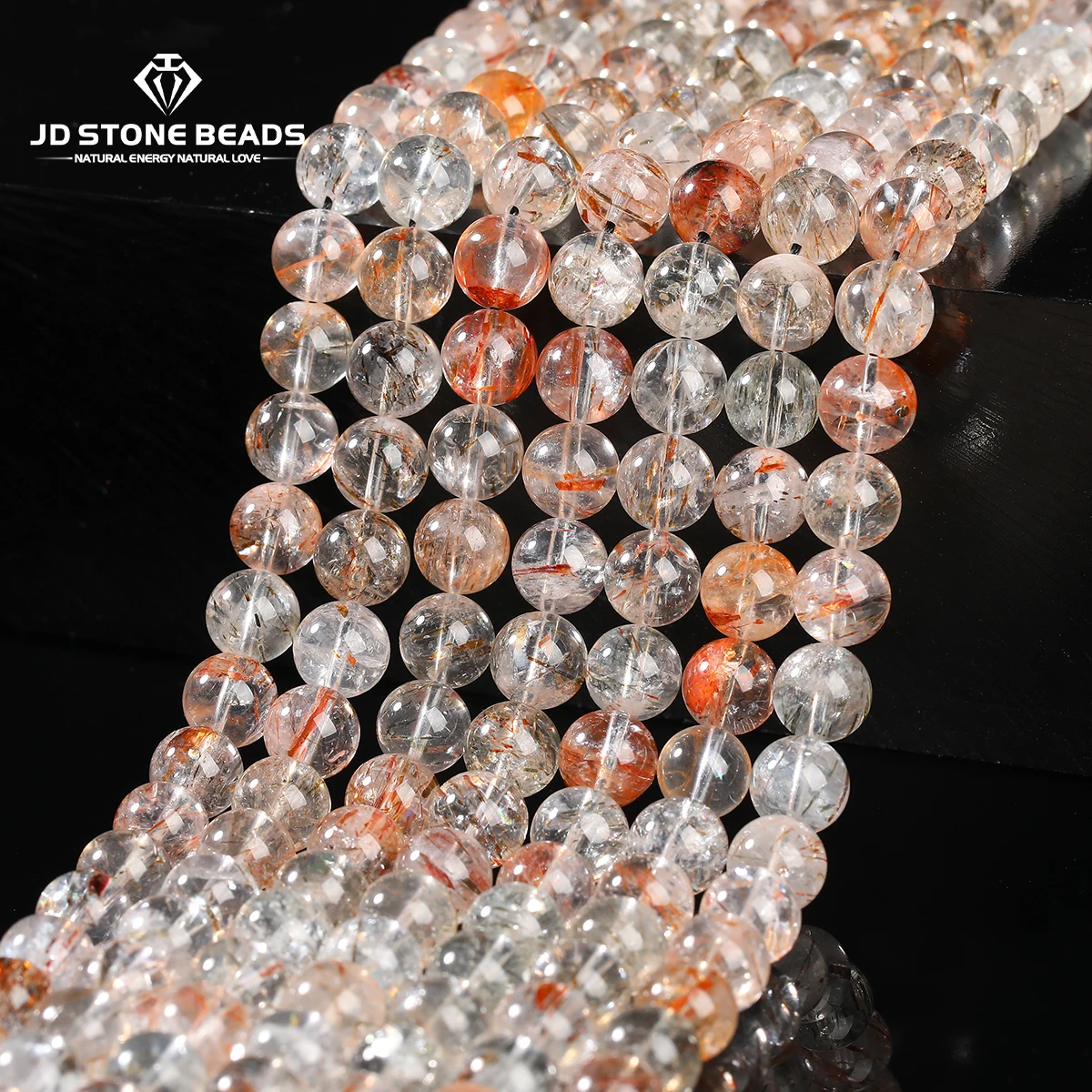 Natürliche Stein Eis Schwarz Super Sieben Rutilquarz Perle Lose Spacer Perlen Für Schmuck Machen DIY Halskette Armband Zubehör