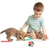 Cat Toy Balls with Bell Colorful Soft Fuzzy Balls for Cats Interactive Playing Chewing Toys for Indoor Cats and Kittens 3
