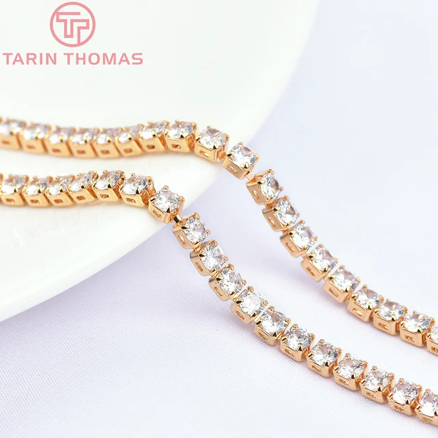 Gold Plated Jewelry Making Bracelet Chain  Real Gold Brass Chain Jewelry  Making - Jewelry Findings & Components - Aliexpress