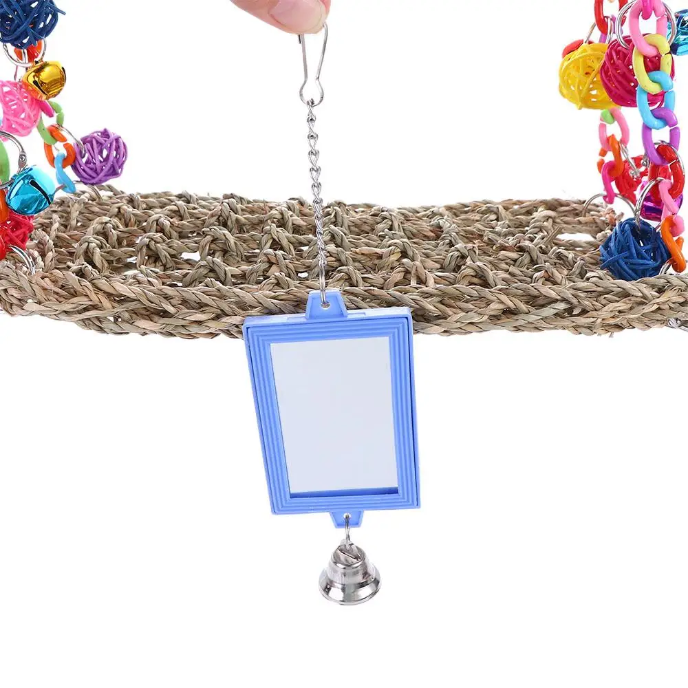 Parrot Toy Bird Toy Chew Interactive Mirror For Parrot Parakeets Macaws Lovebird Cockatiel Cage Bird Supplies