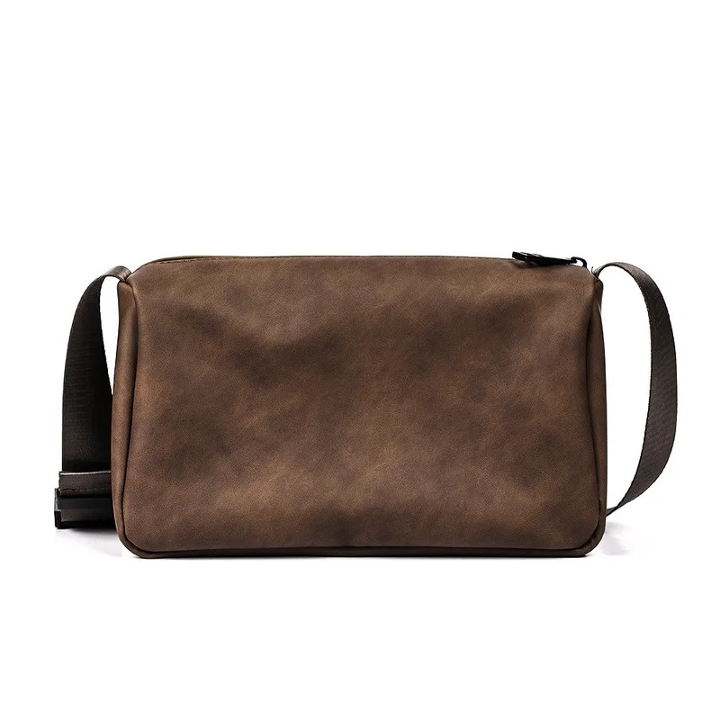 Frosted Pu Leather Crossbody Bag Men Retro Fashion Men\'s Shoulder Messenger Bag Daily Square Bag Riding Back Pack Shoulder Bags