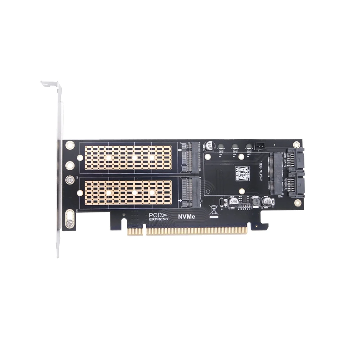 

PCIE X16 на M.2 M ключ NVME SSD + M.2 B Ключ SATA SSD + MSATA SSD адаптер карта 3 в 1 переходник для настольного компьютера