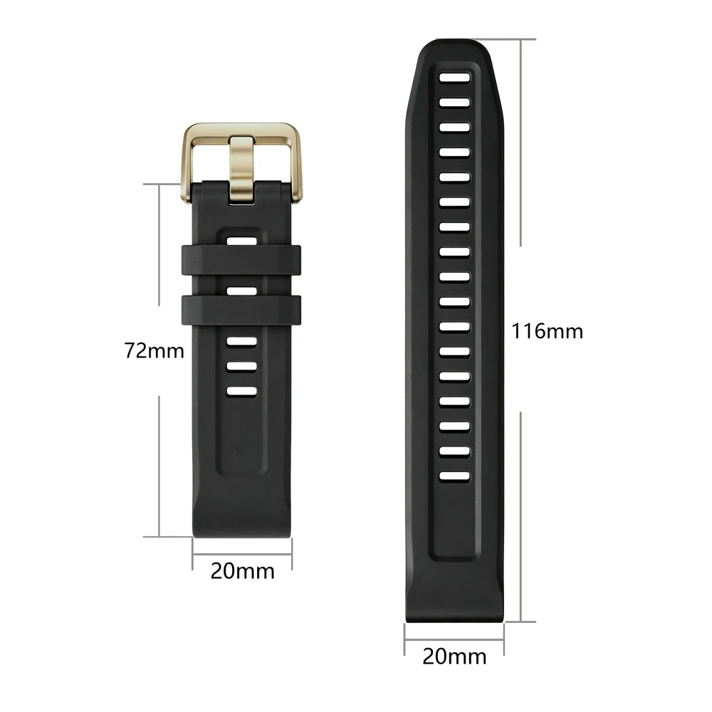 Enhanced Sport Silicone QuickFit 20mm Replacement Watch Band