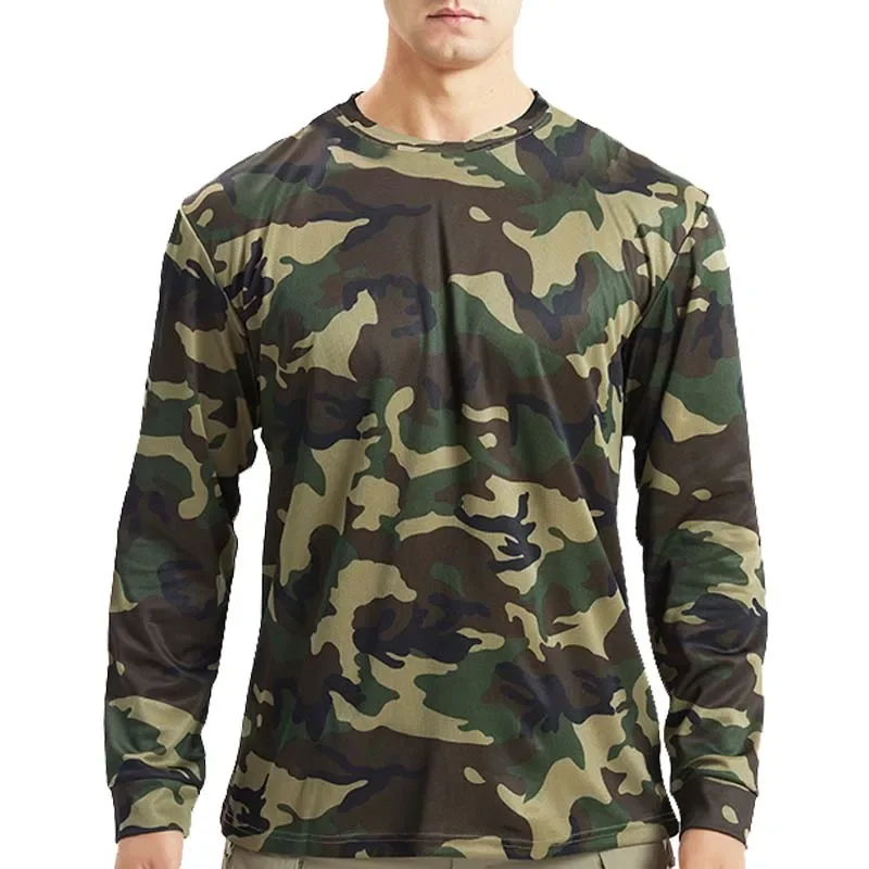 Tactical Shirt Men Clothing Tops Outdoor Camo Hunting Clothes Camping Casual Long Sleeves Shirts Breathable 3