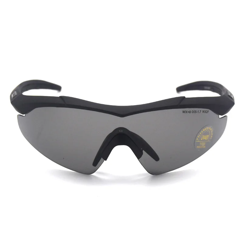 TR90 Half Frame Protective Eye Cycling Sunglasses CS Shooting 3 Lens Set  Military Fan Tactical 0 Degree Riding Glasses Equipment