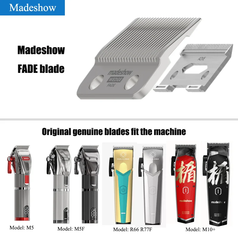 Madeshow Hair Clipper FADE Carbon Steel Blade M5/M5F/M6/M10+/M11/R55/R66 Original Knife Trimmer Repair Replacement Accessories 5