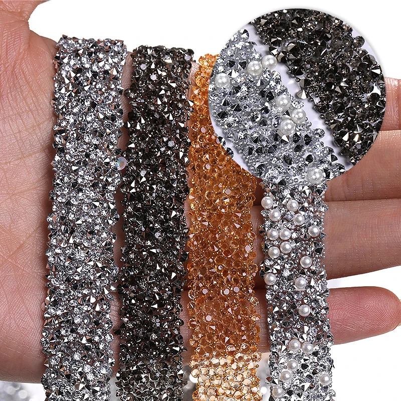 Coloré Strass Garniture 10M Paillettes Avec Matière Douce, Pour Bricolage Artisanat, Vêtements, Meubles, Bracelets Décoration