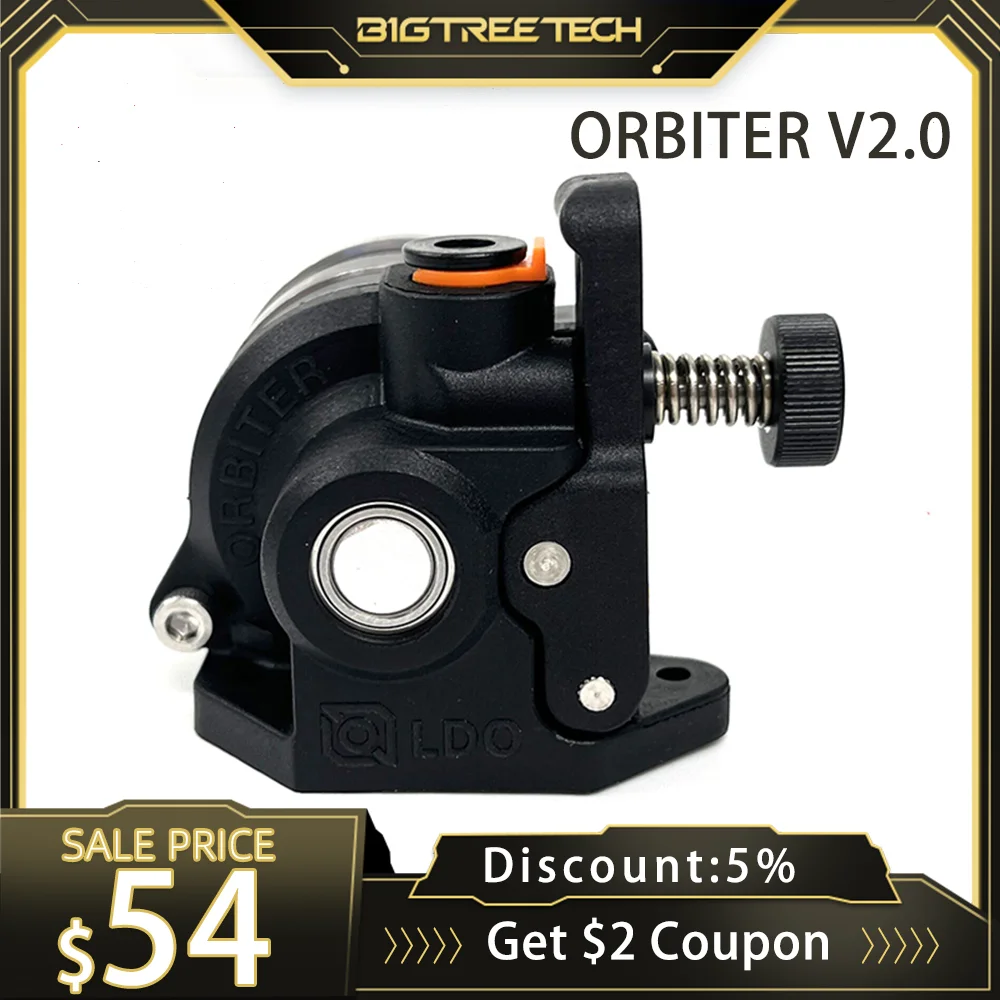 BIQU Orbiter Extruder V2.0 with Motor Double Gear Direct Drive For Voron 2.4 Creality 3D CR-10 Ender3 V2/ PRO 3D Printer Parts direct dual extruder step motor nema14 36mm round pancake motor 36hs2418cl16 1 88a for voron 2 phase 4 wire