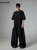 Mauroicardi Spring Autumn Oversized Long Black Flowy Baggy Wide Leg Pants for Mens Streetwear Loose Casual Soft Trousers 2024 4