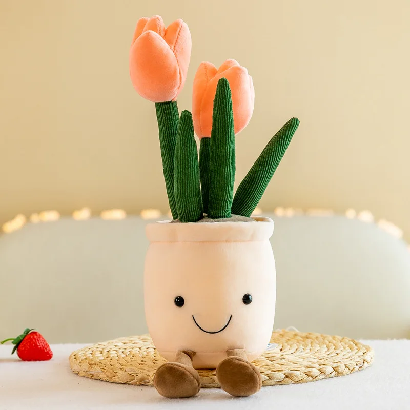 25-35cm Cartoon Plant Pot Series Plush Doll Succulent Tulip Lily Soft Toy Home Decor Cushion for Girls Living Room Bedroom Gift - Bilde 3