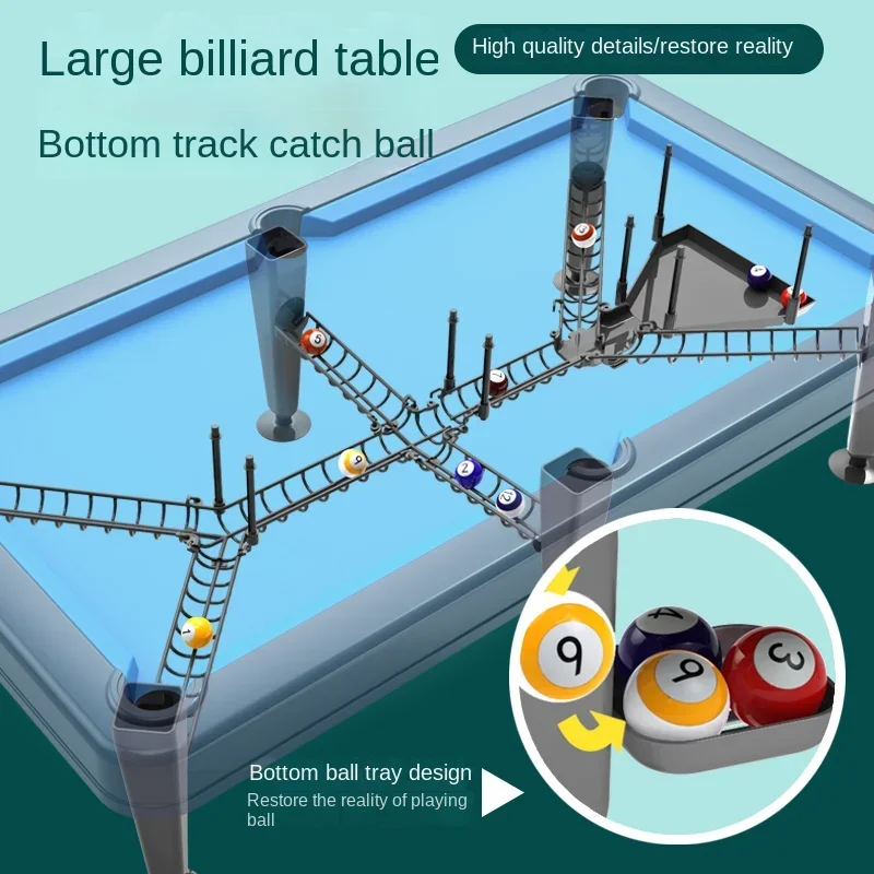 Mini Tabletop Pool Table Desktop Billiards Sets Children's Play Sports Balls Sports Toys Xmas Gift Family Fun Entertainment