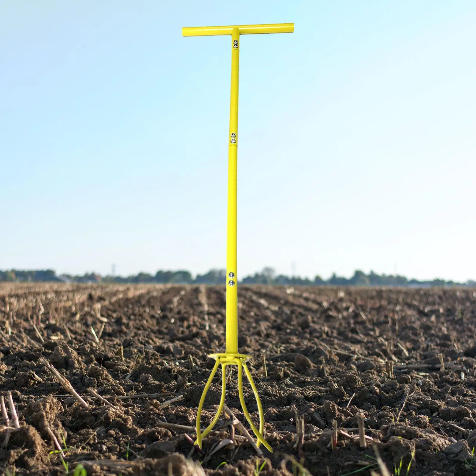 Manual Hand Tiller for Cultivate, Loosen, Aerate Rugged for Gardening Bed, T Shaped Handle Gardening Claw Tool Cultivator 2