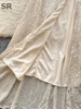 SINGREINY Sequined Senior Party Dress Women Sleeveless Off Shoulder Split Zipper Design Folds Luxury Shinny Strapless Dresses 6