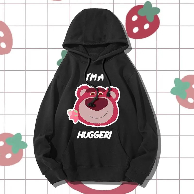 

Disney Toy Story Co-branded Clothing Women Graffiti Strawberry Bear Hoodie Design Feel Niche Autumn Coat Cotton