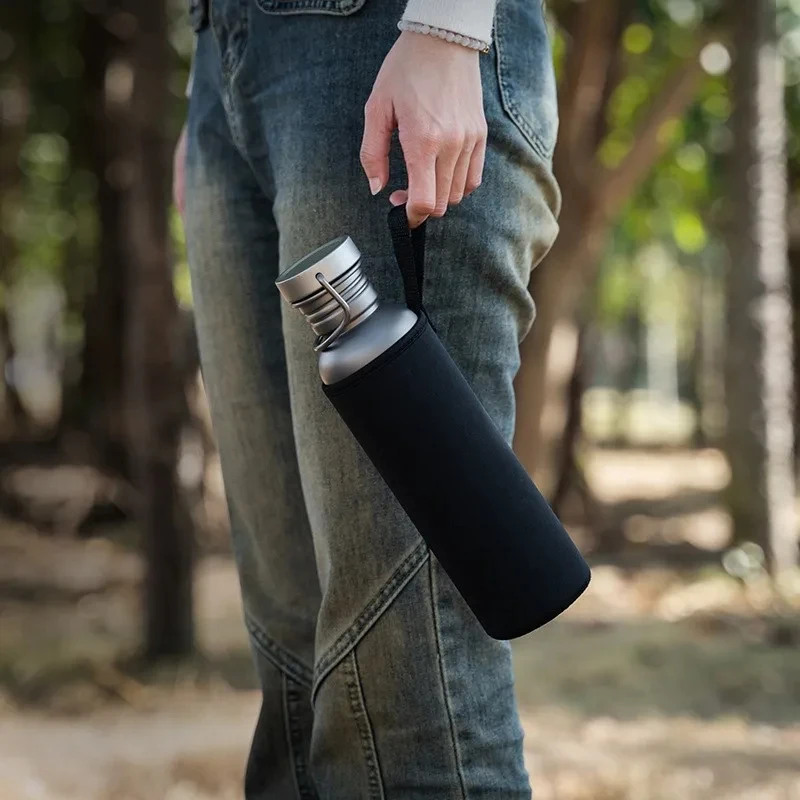 600ml 750ml Titanium Sports Water Bottle Outdoor Camping Supplies Tourism Sports Cycling Hiking Camping