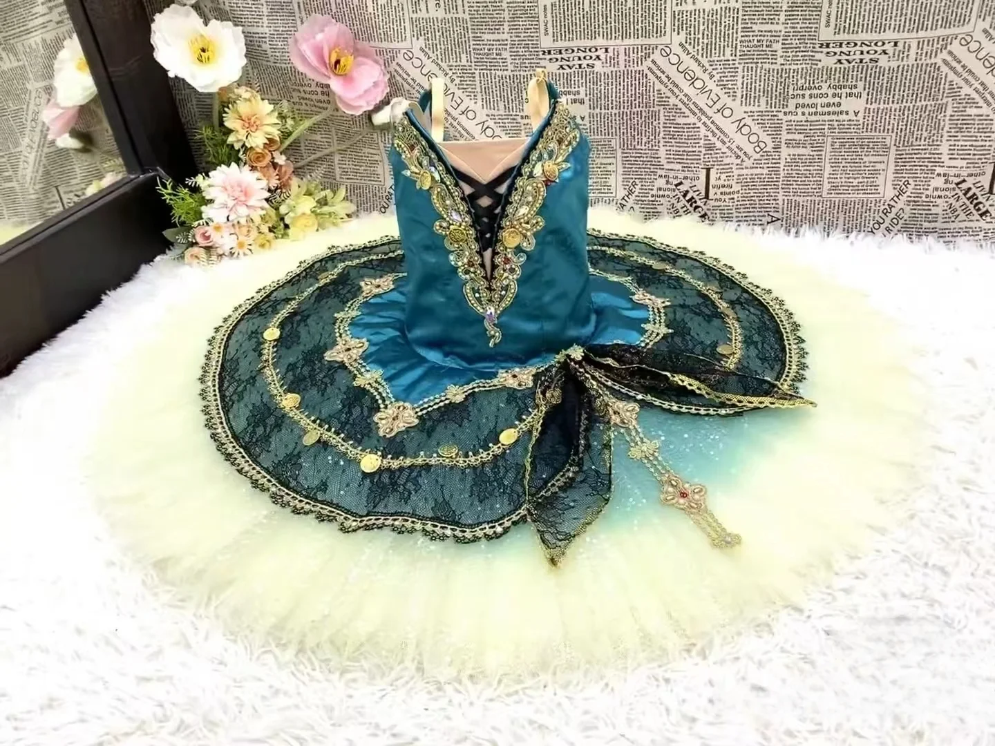 

Esmeralda Variations Pakita Ballet performance tutu falda personalizada para niños y adultos