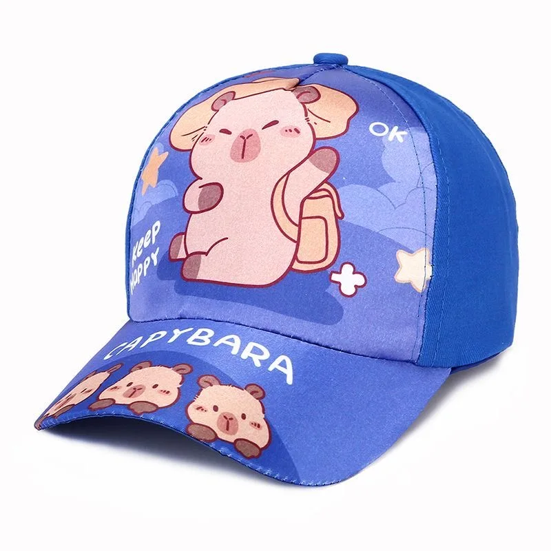 Hot Sale Children's Cartoon Capybara Printed Cap Boys Girls Outdoor Sunshade Cute Capibara Hat Lovely Kids Baseball Cap