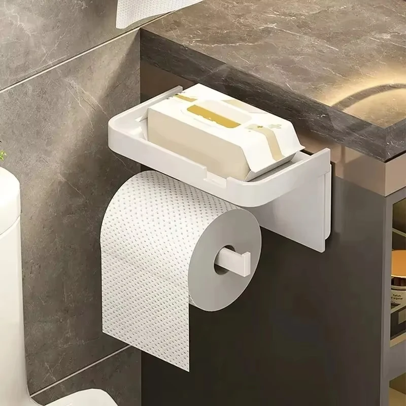 Toilet Paper Holder Plastic Storage Rack for Bathroom Kitchen