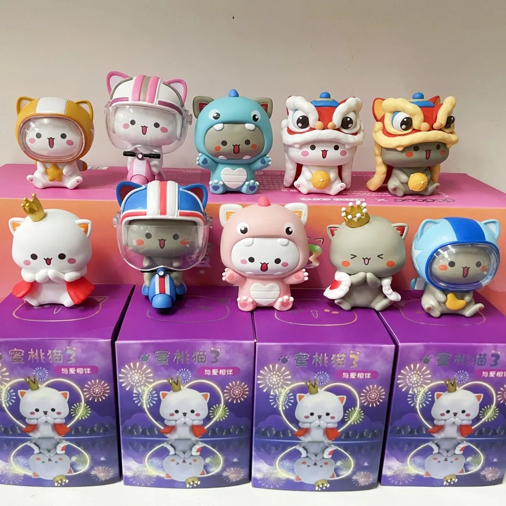 

10Pcs/Set Mitao Cat 3 Blind Box Toys Cat Cute Cat Season Lucky Cat Cute Cat Surprise Figure Doll Guess Bag Mystery Home Deroc