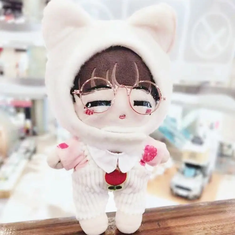 5.5cm Plush Doll Glasses For 10cm Cotton Dolls Round Frame Eyeglasses Dolls Mini Plush Animal DIY Clothes Accessories