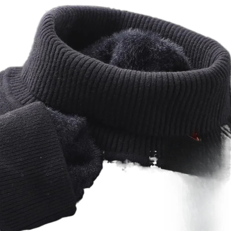 Pulover bărbătesc din catifea, călduroasă, cu guler rotund, îngroșat, strat interior slim fit, pulover de bază tricotat pentru bărbați, toamnă_voghion.com