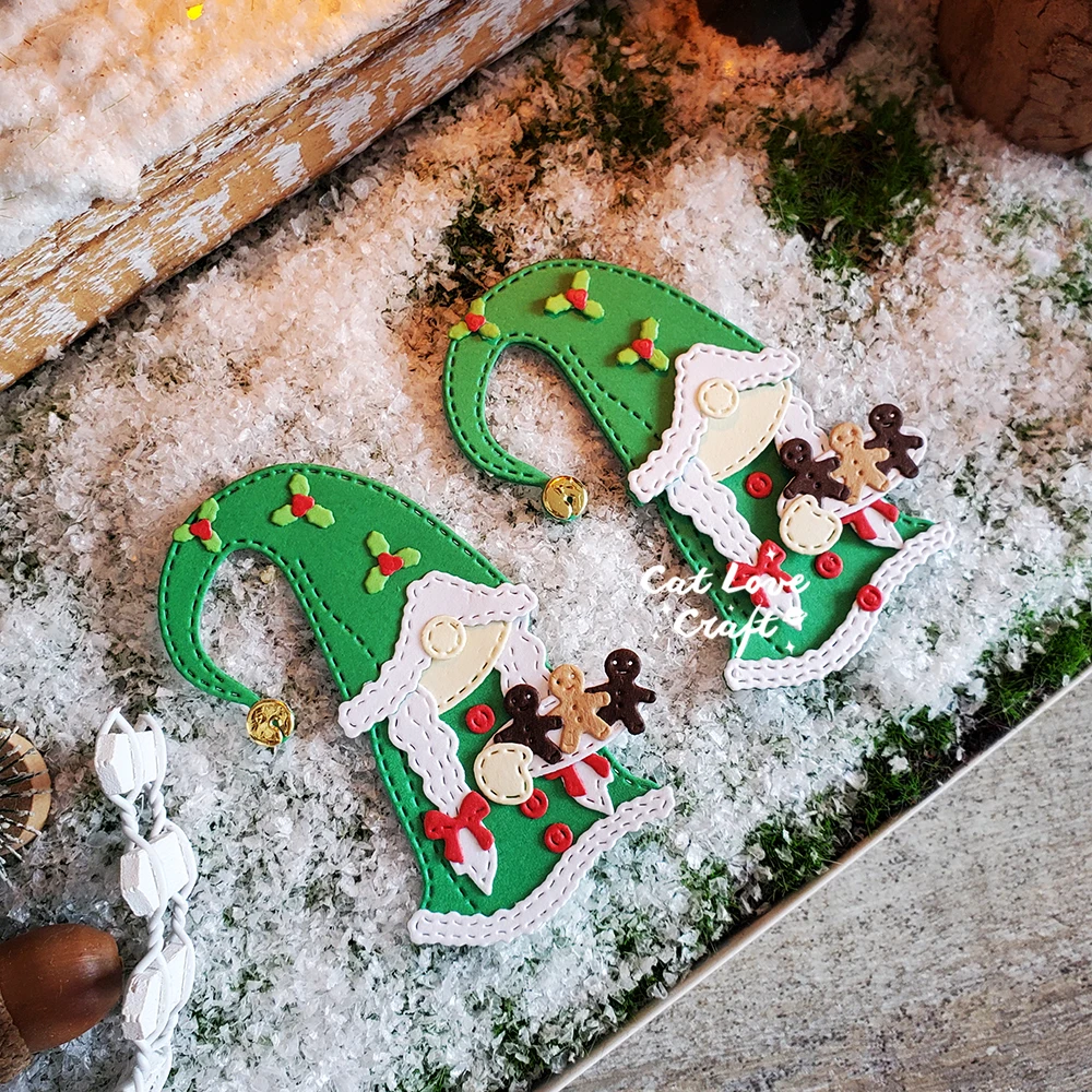 Description Picture 3 of itemGingerbread cookie Christmas Gnomes Metal Cutting Dies Scrapbooking Stencil Die Cuts Card Making DIY Craft Embossing New Dies