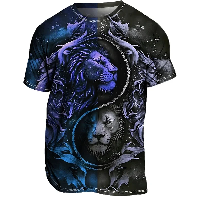 

T shirt For Men Cool Tiger Graphics Print Animal Round Neck Interest Retro Short Sleeve Leisure Fashion Trending Products Tops