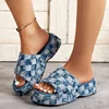 New Women Denim Slides Summer Sandals Women Slip on Wedges Platform Casual Open Toe Fashion Jeans Canvas Slippers Leisure Shoes 1