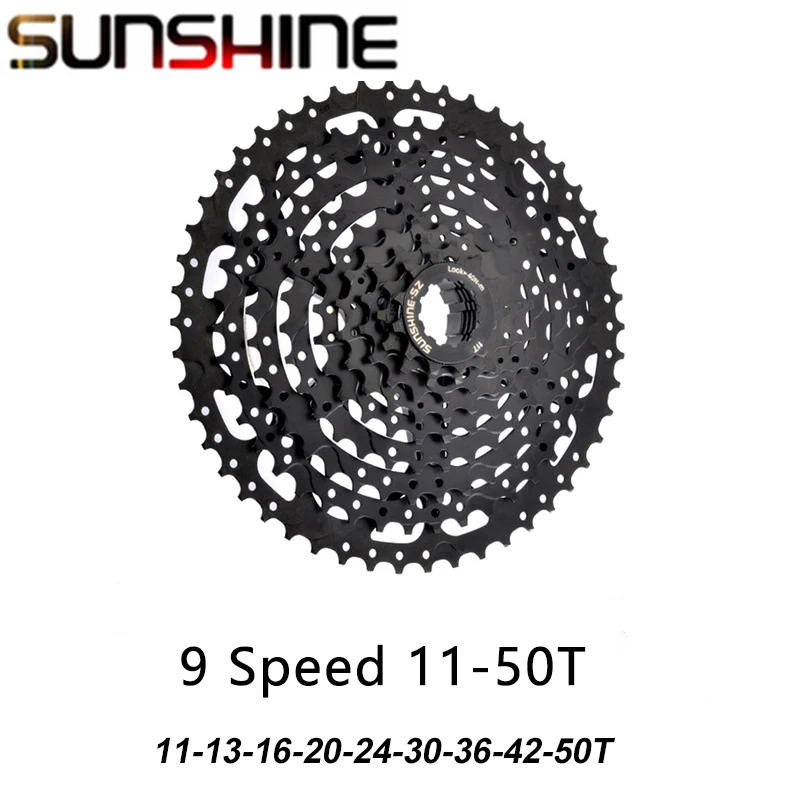 SUNSHINE Black Cassette 8S 9S 10S 11S 12S MTB Bike Road Bicycle Freewheel 11V 12V 42/46/50T 52T for M5100 M6100 M7100 HG Hub