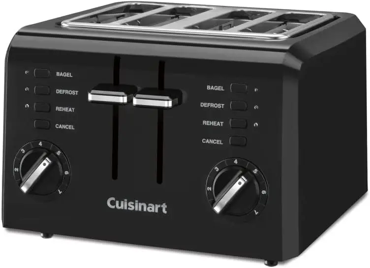 

Компактный пластиковый тостер с 4 ломтиками, черный, от Cuisinart