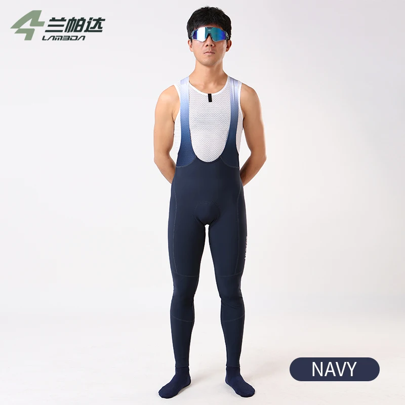 LAMEDA Men's Pro Cycling Bib Pant Windproof Warm Fleece Padded Pants Spring Winter Plush Bike Riding Trousers Clothing