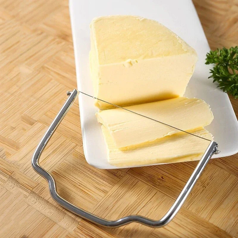 Cheese Butter Wire Slicer Stainless Steel Handheld Butter Cutter Cutting Wire Cheese Cutting Cutter Kitchen Supplies