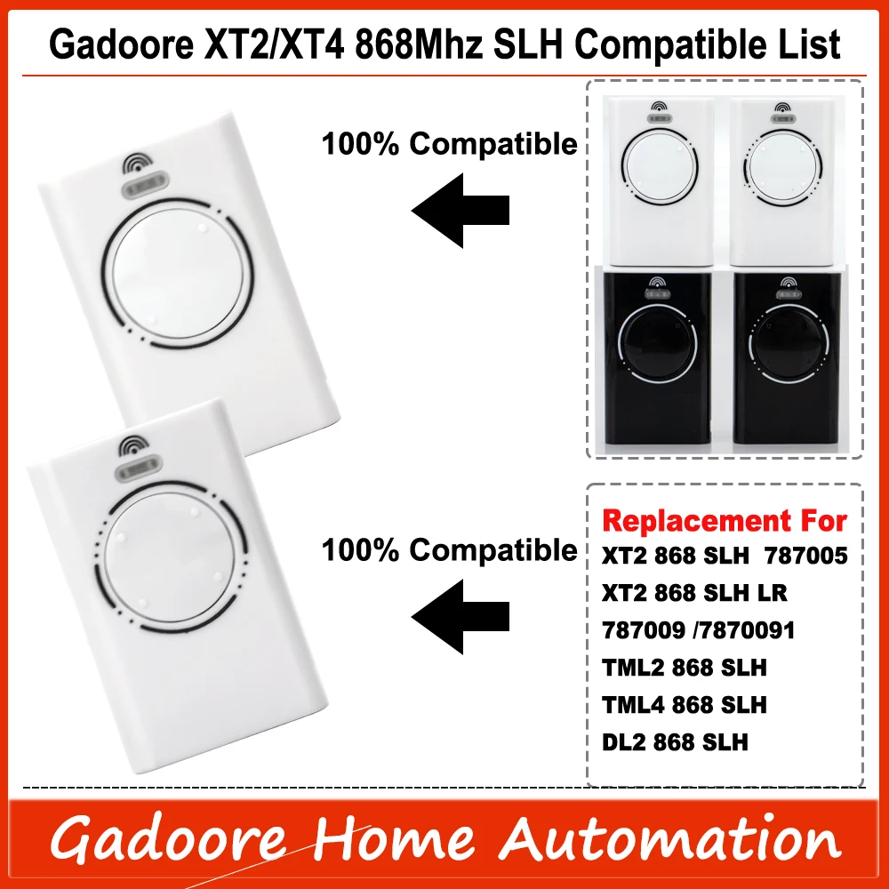 Garage Door Remote Control Compatible with 868Mhz XT2 XT4 868 SLH LR