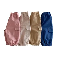 9M-5T Toddler Girls Boys Harem Pants Simplicity Big Pocket Elastic Waist Cool Cargo Pants for 5 Years Baby Trousers 1