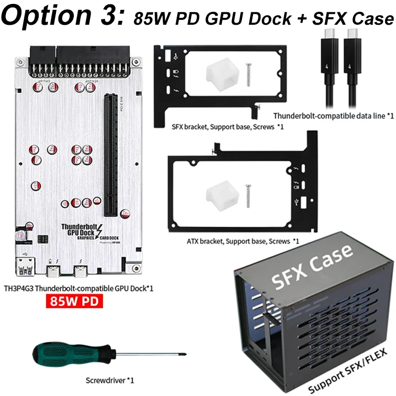 TH3P4G3 85W PD Charging Thunderbolt-compatible GPU Dock for Laptop