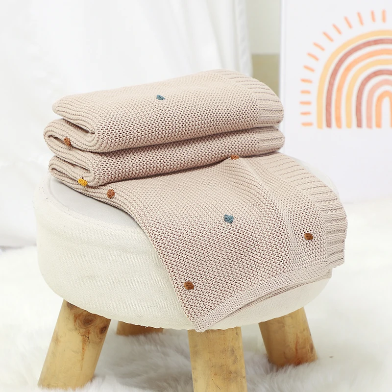 Baby Blankets 90*70cm Knitted Newborn Infant Kids Boys Girls Ultra-Soft Cotton Muslin Swaddle Wrap Stuff Toddler Comforter Sheet 6