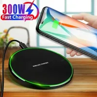 300W Wireless Charger Pad Induction Fast Wireless Charging Station For iPhone 16 15 14 13 12 Pro Max Samsung Xiaomi Oppo Huawei
