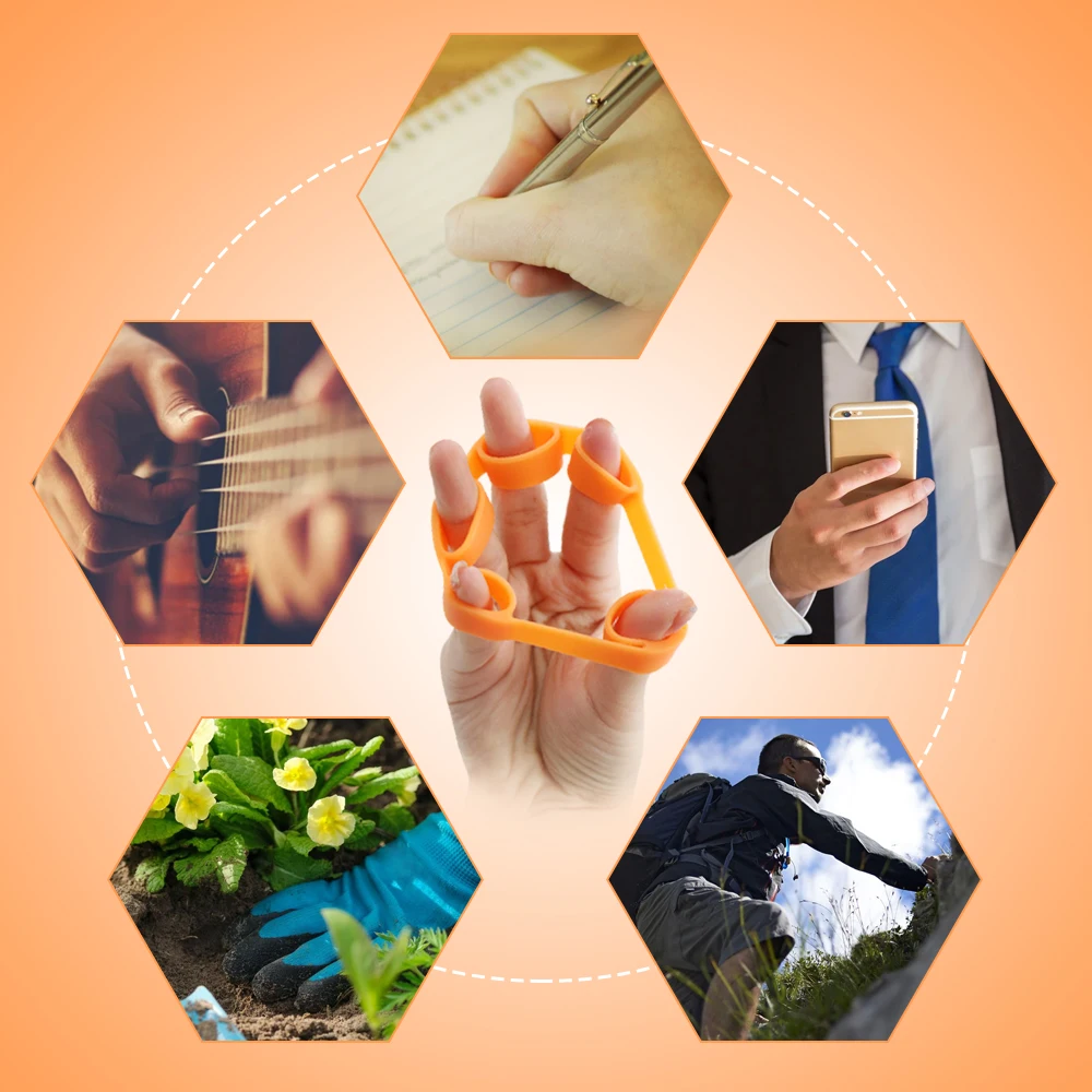 Description Picture 6 of itemSilicone Finger Gripper Gym Hand Grip Wrist Expander Stretcher Strength Trainer Exerciser Resistance Bands Workout Equipments