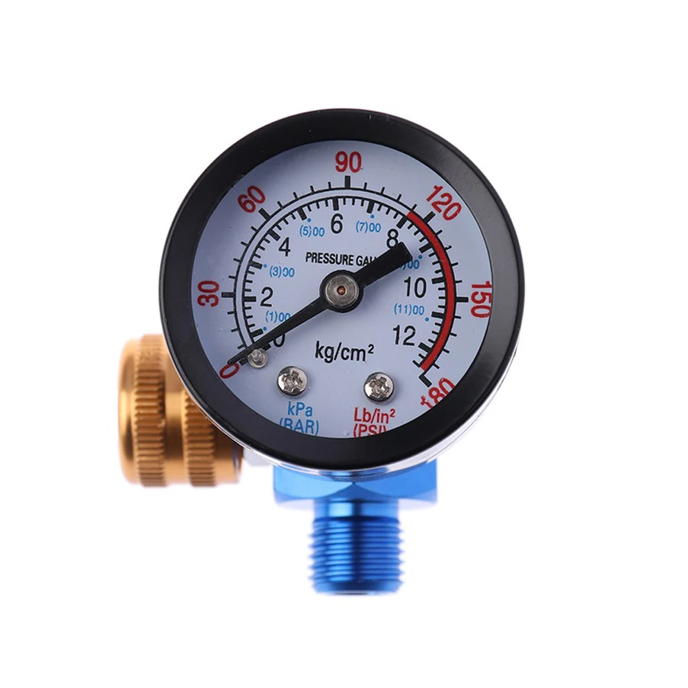 

Pressure Regulator Gauge 0-160PSI 1 Pc 1/4\" Aluminum Alloy HVLP LVLP Pneumatic Silver/gold Useful Accessories