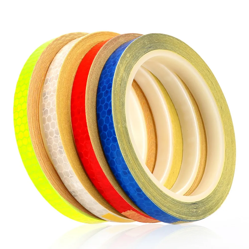 1cmx8m Car Styling Reflective Stripe Tape Motorcycle Bike Body Rim Wheel Stripe Tape Stickers Decorative Red/Blue/White/Yellow images - 6