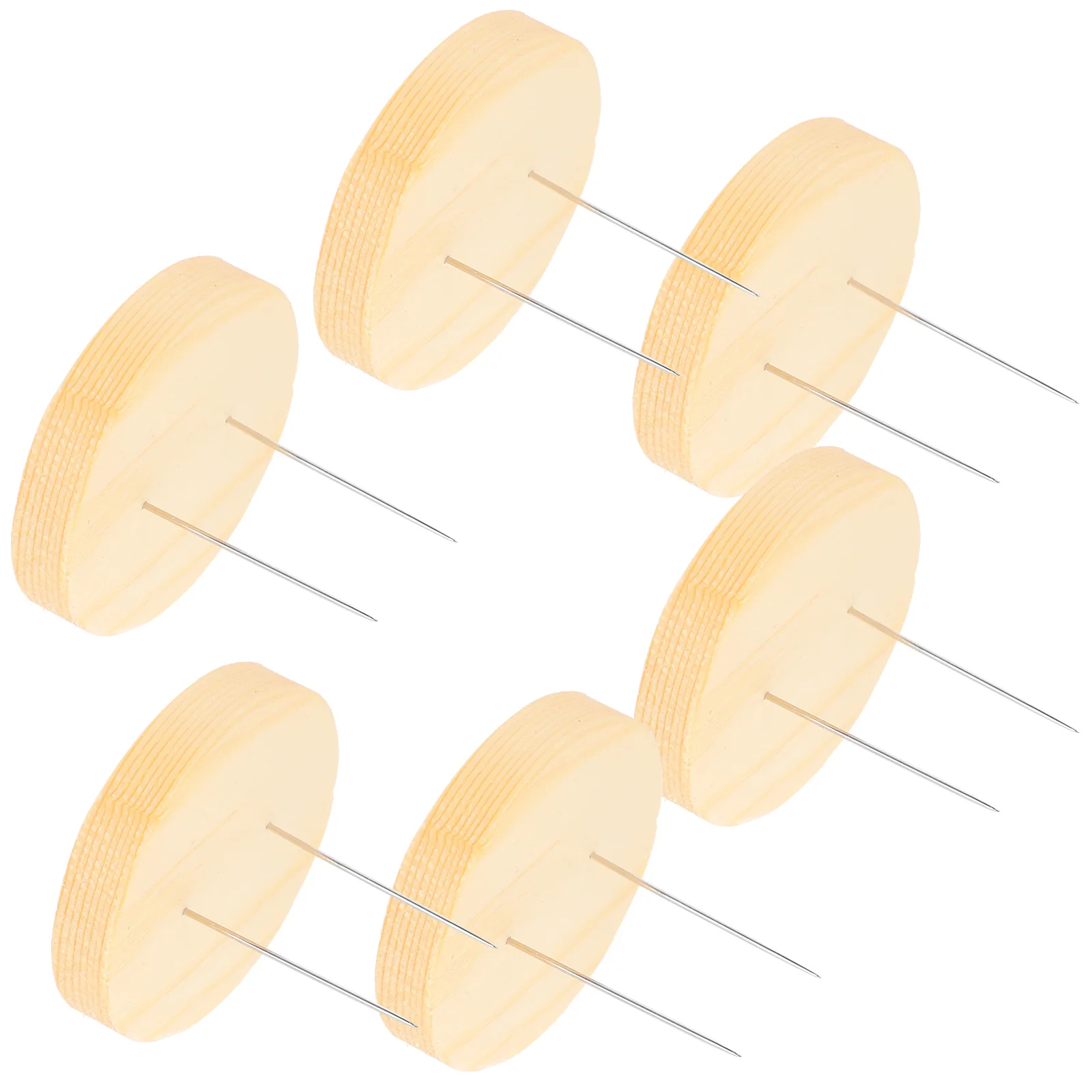 

6 Set Stand Crochet Hooks Felt Animal Holder Needle Desktop Display Base Wood