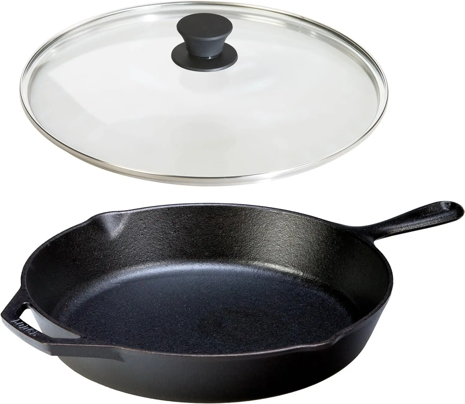 

Cast Iron Skillet with Tempered Glass Lid (12 Inch) - Medium Cast Iron Frying Pan With Lid Set Plate for cooking Accesorios frei