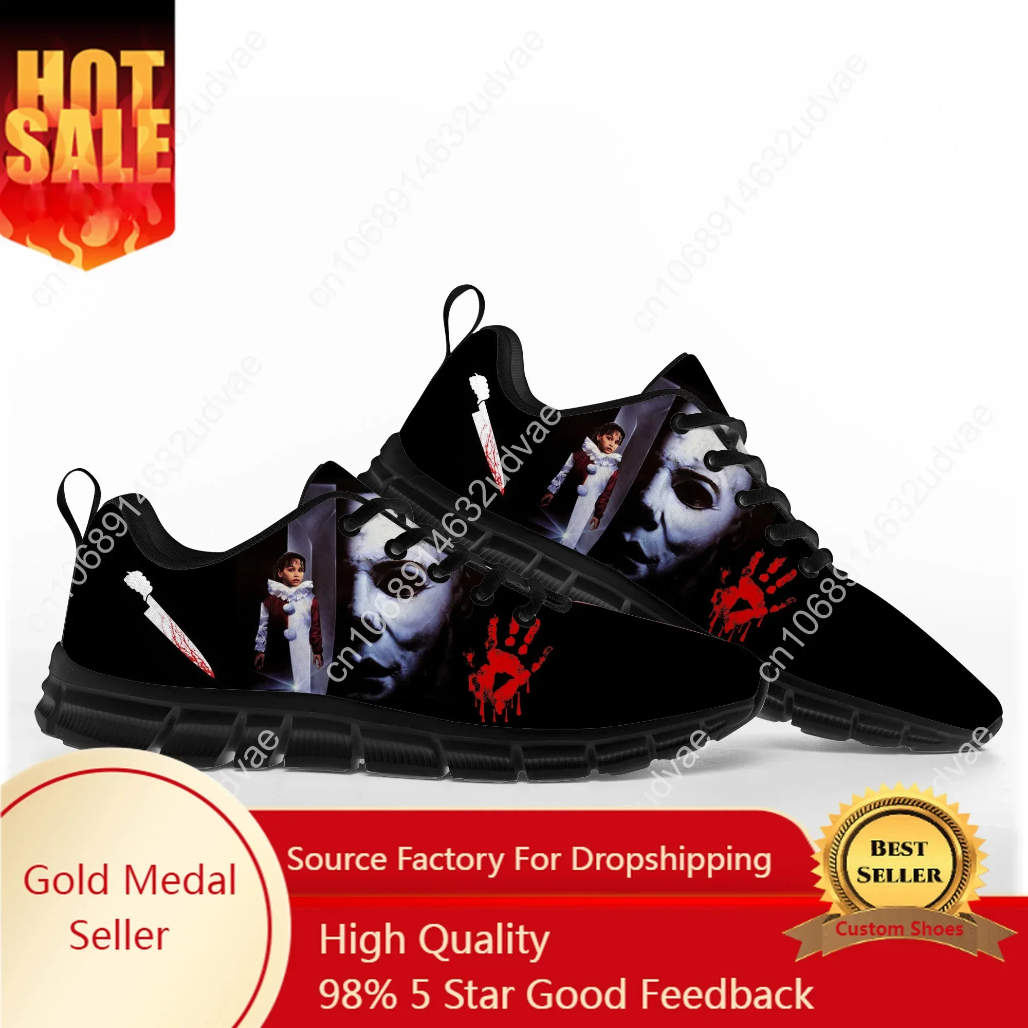Horror Halloween Sports Shoes Michael Myers Mens Womens Teenager Kids Children Sneakers Casual Custom High Quality Couple Shoes